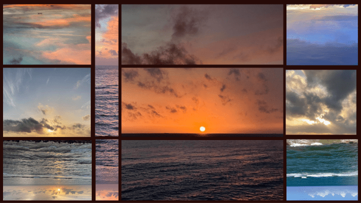 A collage of sunsets.