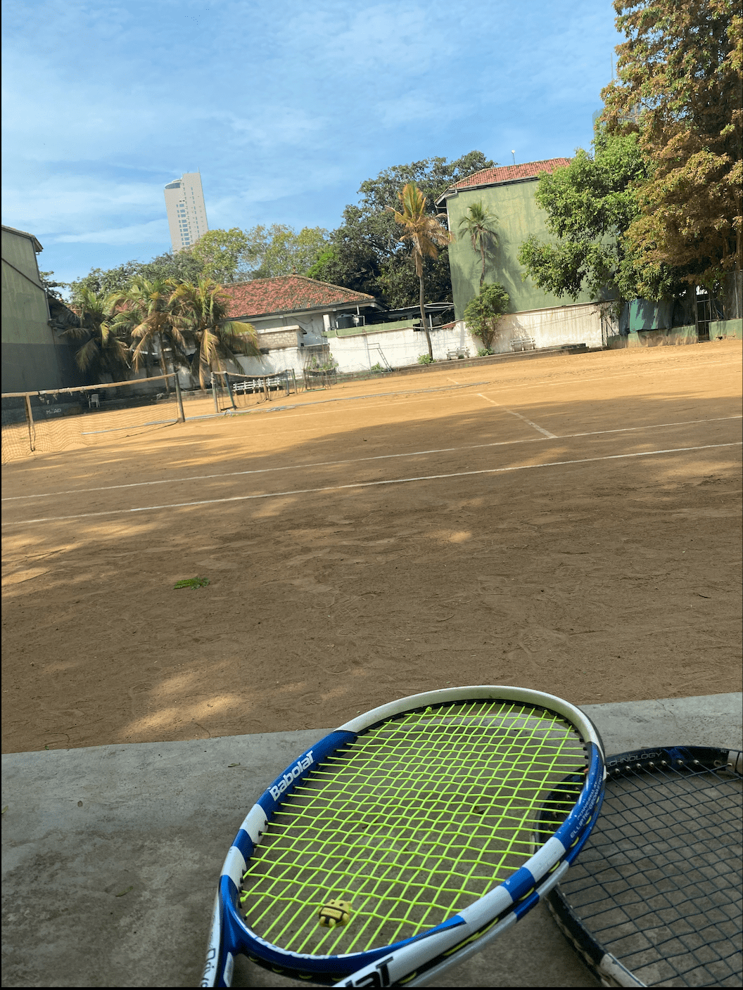 Trying tennis for the first time